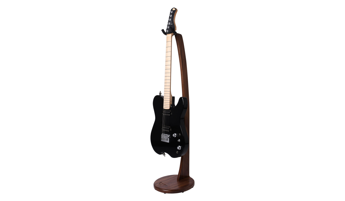 Electric-Acoustic-guitar-stand-walnut-hardwood-2
